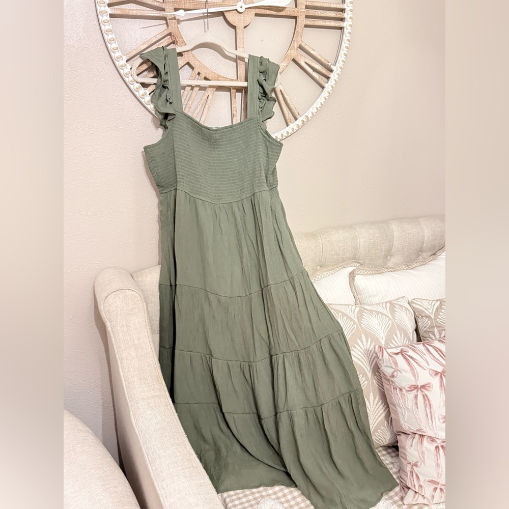 Green Tiered Maxi Dress